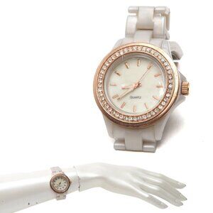 Quartz Rhinestone Fashion Watch Mother of Pearl Summer Lightweight Rose Gold